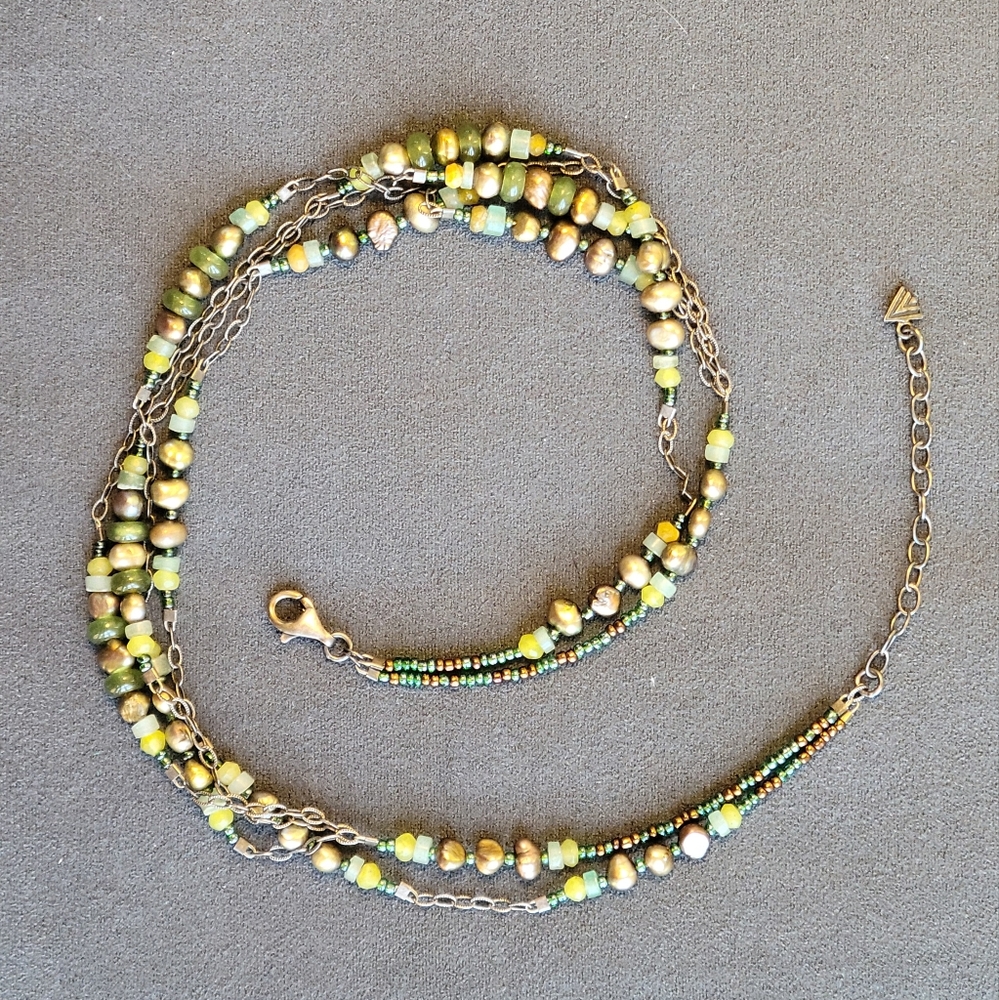 Silpada Green Necklace - Jade, Adventurine, Pearl